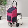 Foldable Stair-Climbing Shopping Cart with Seat