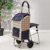 Foldable Stair-Climbing Shopping Cart with Seat
