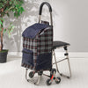 Foldable Stair-Climbing Shopping Cart with Seat